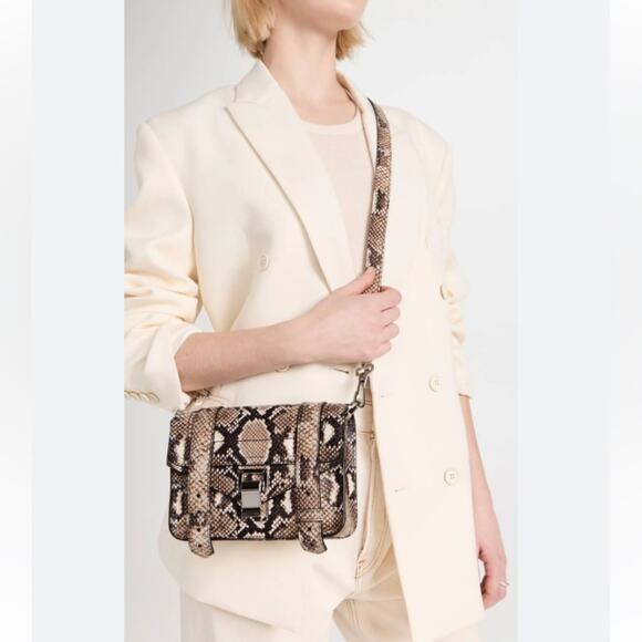 NWT MSRP$1390  Proenza Schouler Snake-Embossed Leather Mini Crossbody Bag - Picture 3 of 9